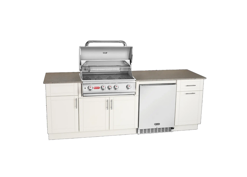Bull Myrtle Beach DuraBull 8 ft outdoor kitchen with grill hood open