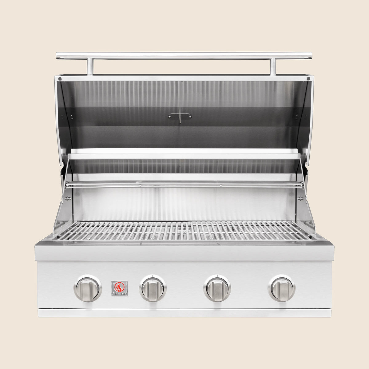 Summerset Sizzler built-in gas grill, lid open