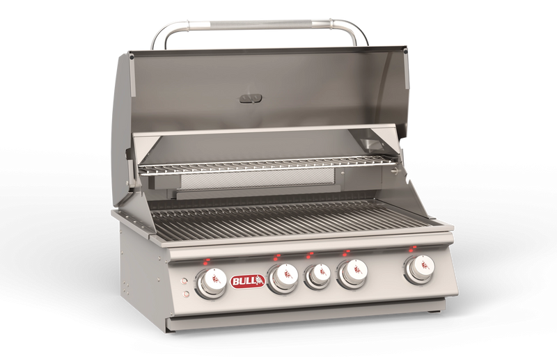 Bull Angus 30 inch 4-burner built-in gas grill head in 304 stainless steel