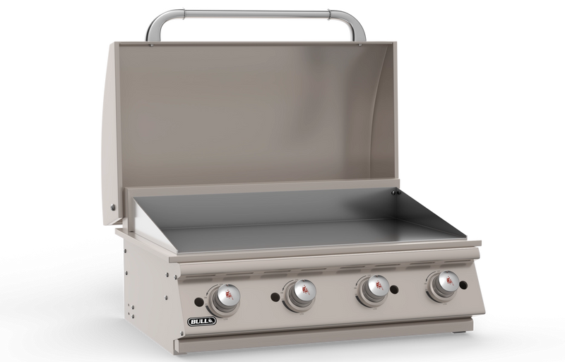Bull 30 inch professional built-in gas griddle angled view