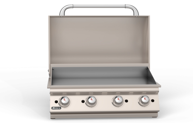 Bull 30 inch professional built-in gas griddle with chromium-plated cooking surface