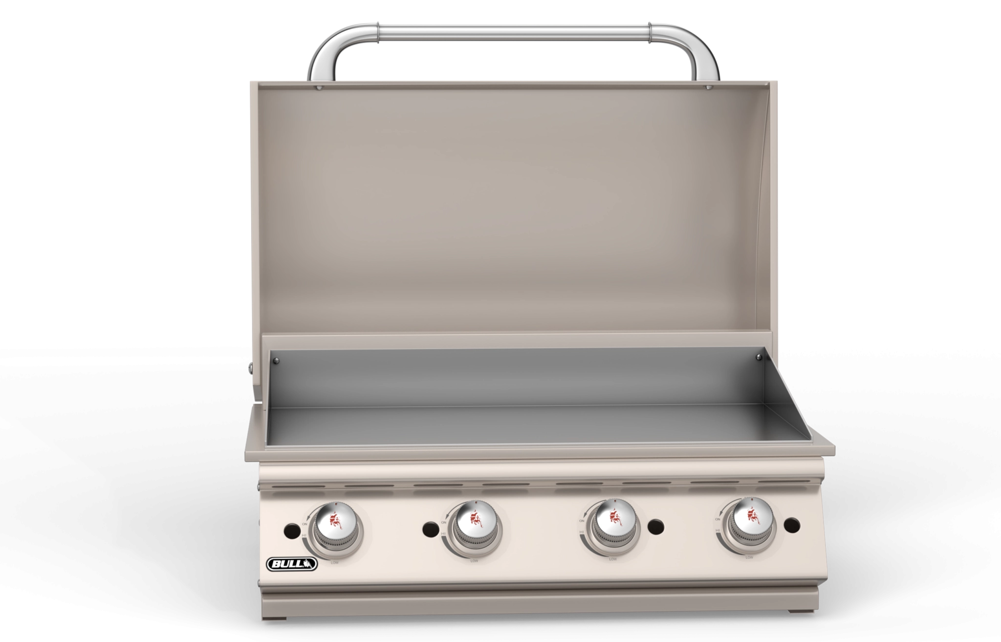 Bull 30 inch professional built-in gas griddle with chromium-plated cooking surface