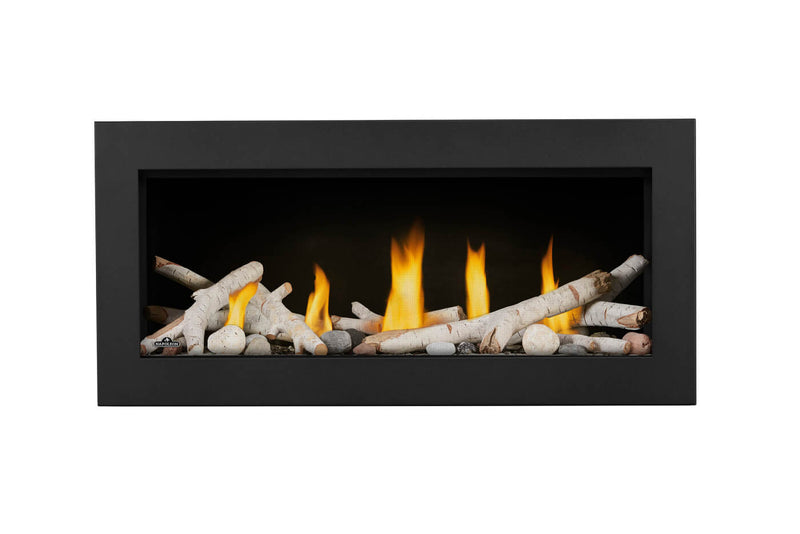 Napoleon Vector 38 with birch logs, Shore Fire glass and black Classic front