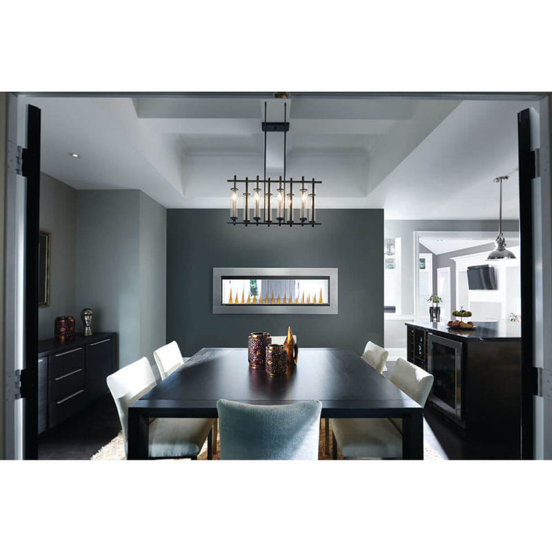 Napoleon CLEARion Elite see-through electric fireplace in dining room