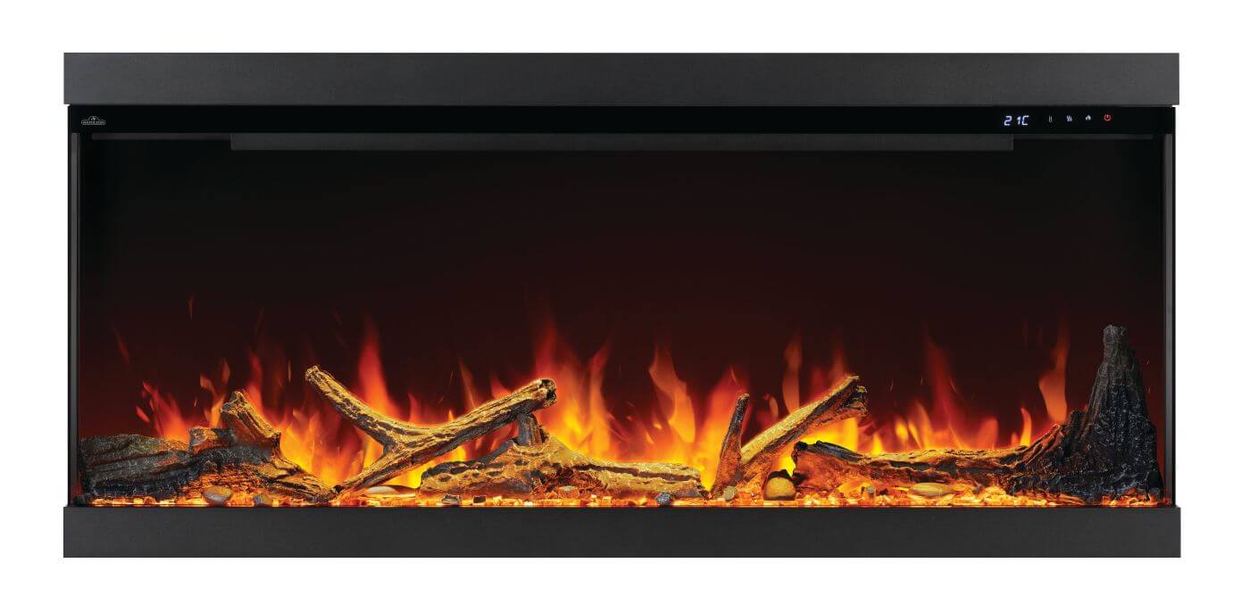 Napoleon Astound 50 inch wall hanging electric fireplace with Beach Fire logs