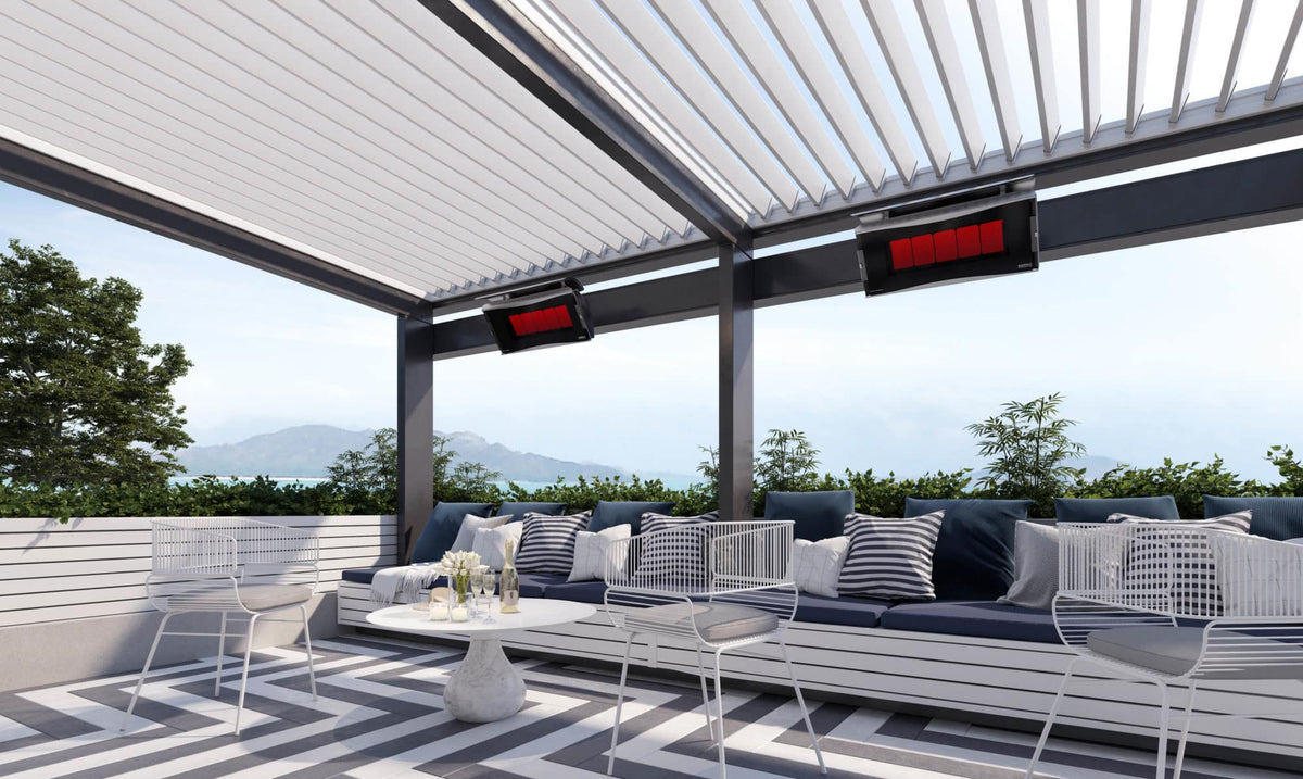 Bromic Platinum Smart-Heat Gas heater installed on a patio