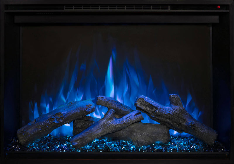 Redstone electric fireplace with blue flames