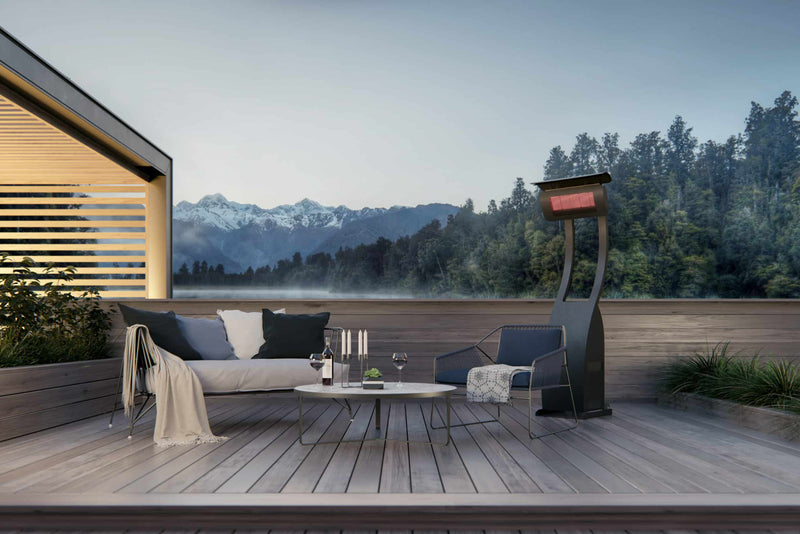 Bromic Tungsten portable gas heater on a residential patio