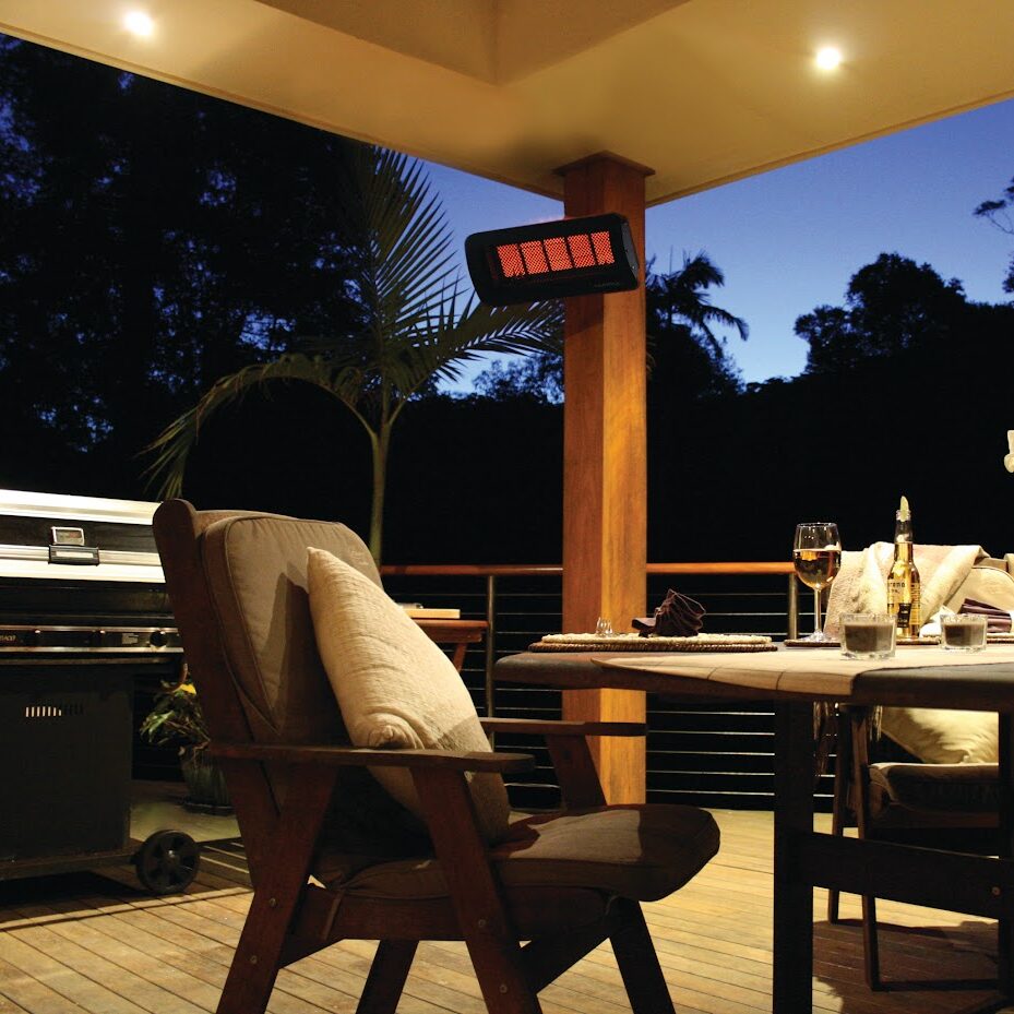 Bromic Tungsten Smart-Heat Gas 500 patio heater in residential outdoor setting