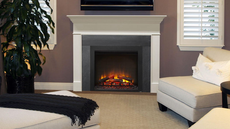 SimpliFire 36 inch Built-In Electric Fireplace installed in living room