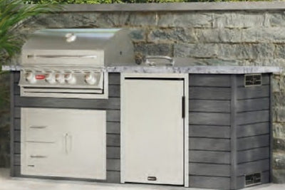 Bull Core Series ODK Complete Outdoor Kitchen Island — Angus Grill, Side Burner, Refrigerator