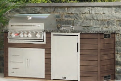 Bull Core Series ODK Angus outdoor kitchen island in walnut