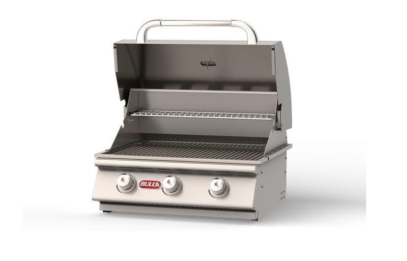 Bull Steer 24 inch 3-burner built-in gas grill head in 304 stainless steel