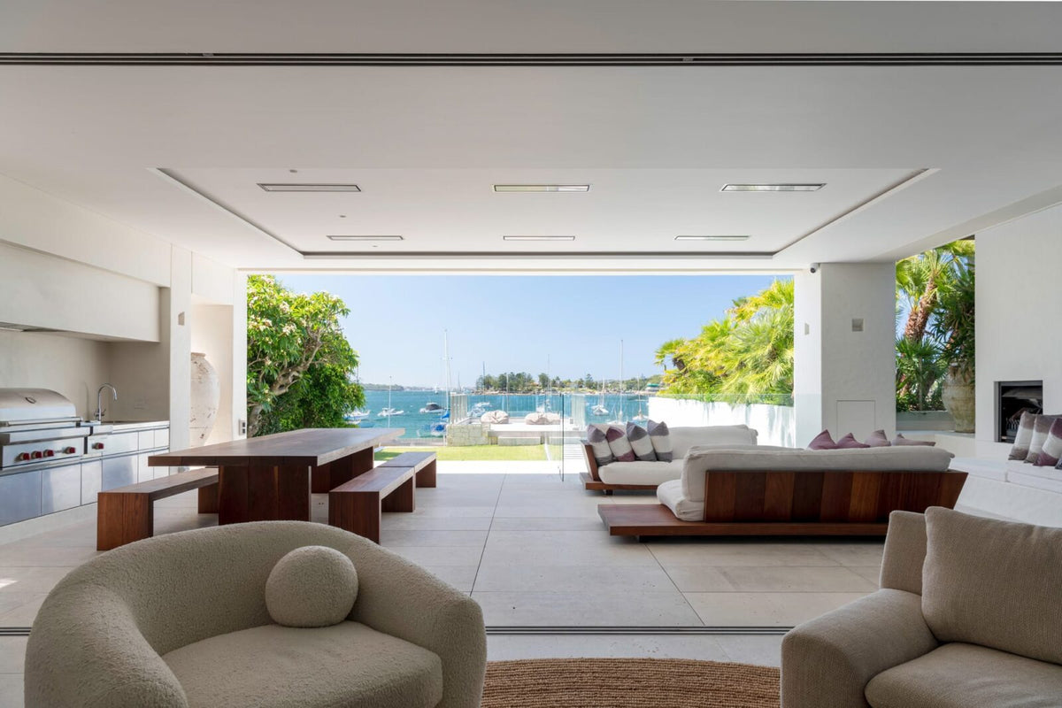 Bromic Platinum Smart-Heat Electric Marine heater recessed into a ceiling, white finish