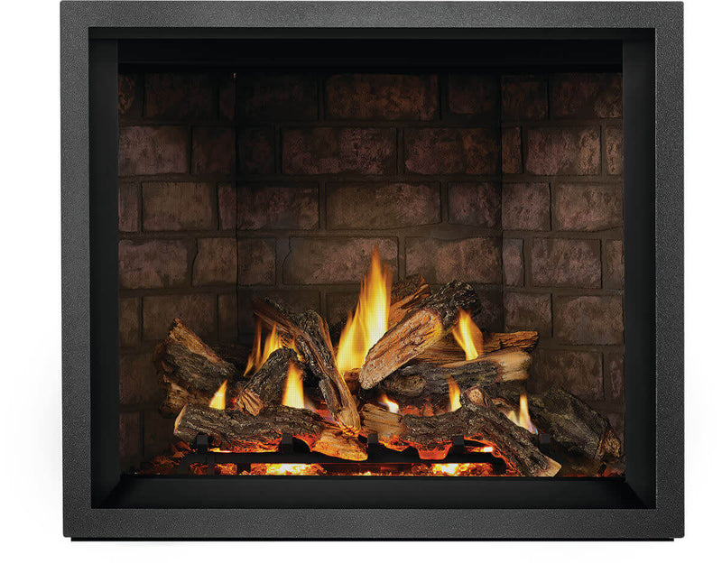 Napoleon Elevation X 42 with Newport standard brick panels and oak logs