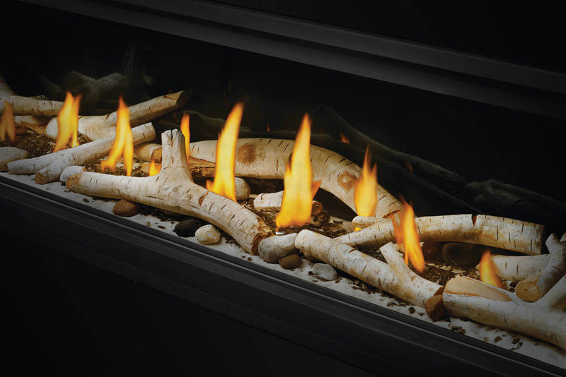 Napoleon Vector media kit options - birch logs with Shore Fire glass