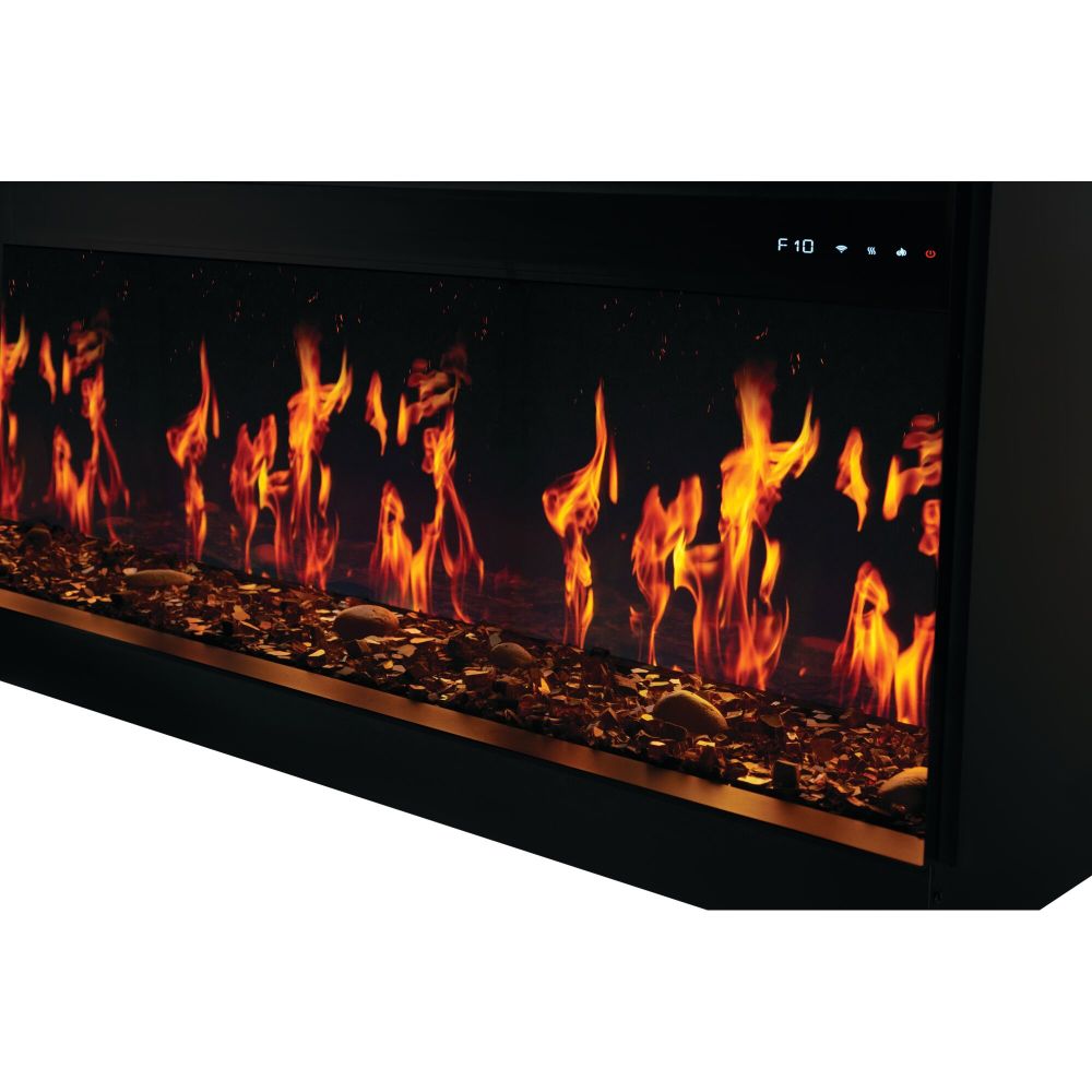 Napoleon Luminex 65 LCD flame detail showing Woodland media and wood flame pattern