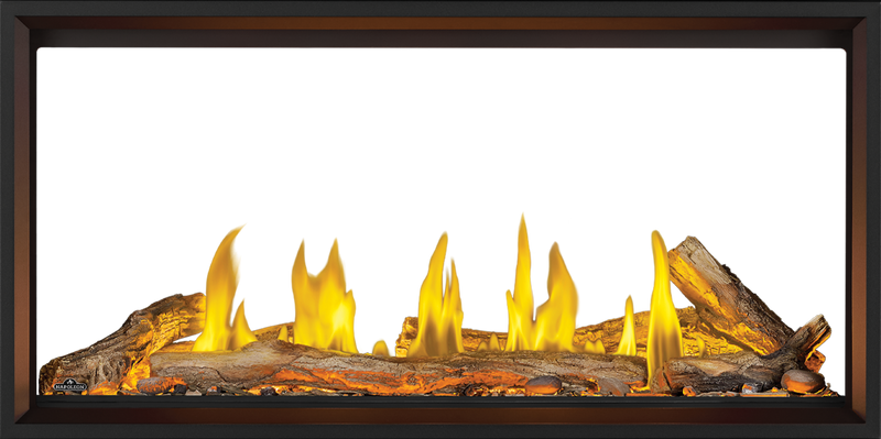 Tall Linear Vector see-through shown with optional oak logs and Woodland media (sold separately)