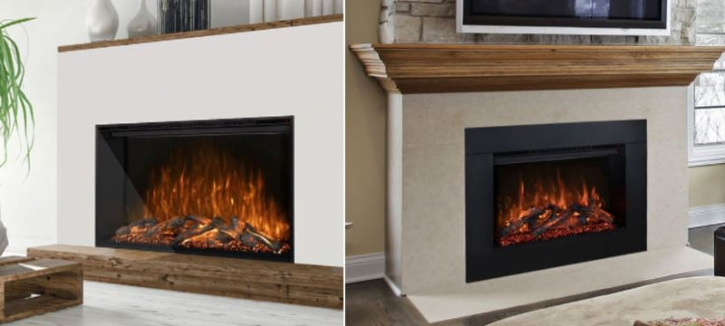 Modern Flames Redstone electric fireplace, built-in and insert installs with surround