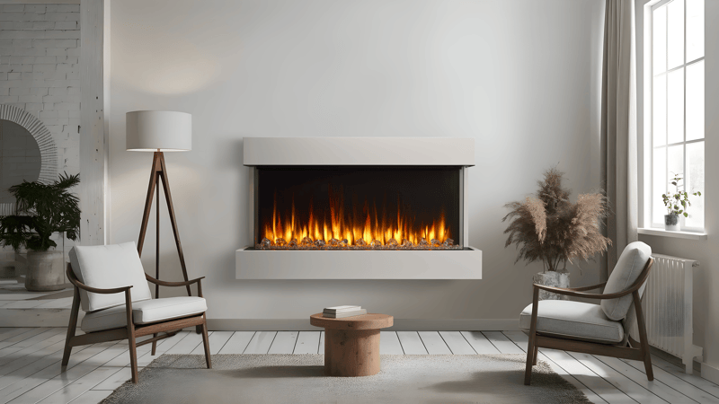 SimpliFire Triton 50 inch electric fireplace with mantel