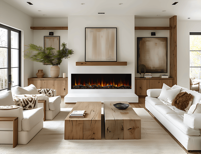 SimpliFire Triton 78 inch linear electric fireplace